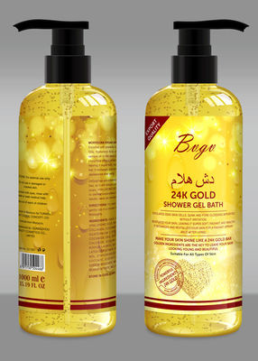 Olio di semi dell'albicocca che sbuccia lisciamento della pulitrice del lavaggio del corpo dell'oro del gel 24K della doccia